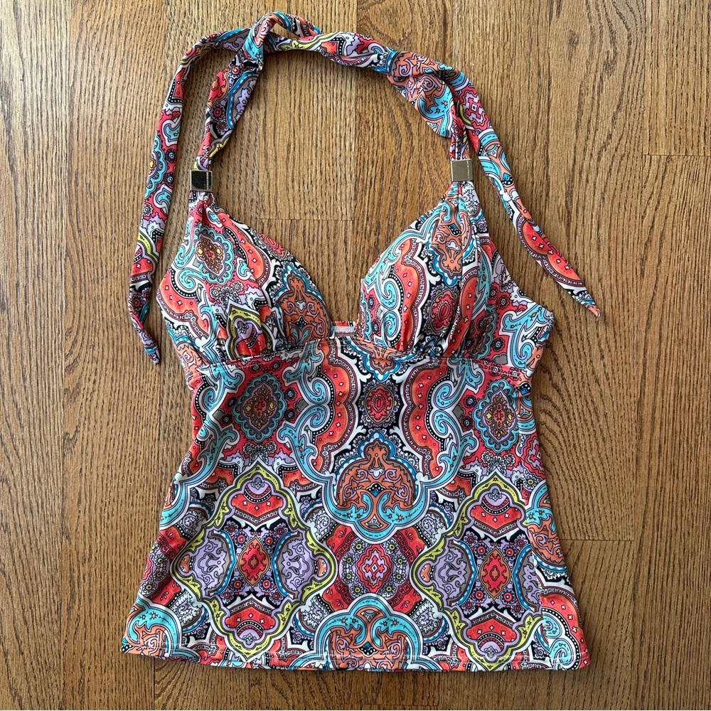 Victoria’s Secret boho Hippie Style Tankini Bathing suit top multicolor size XS